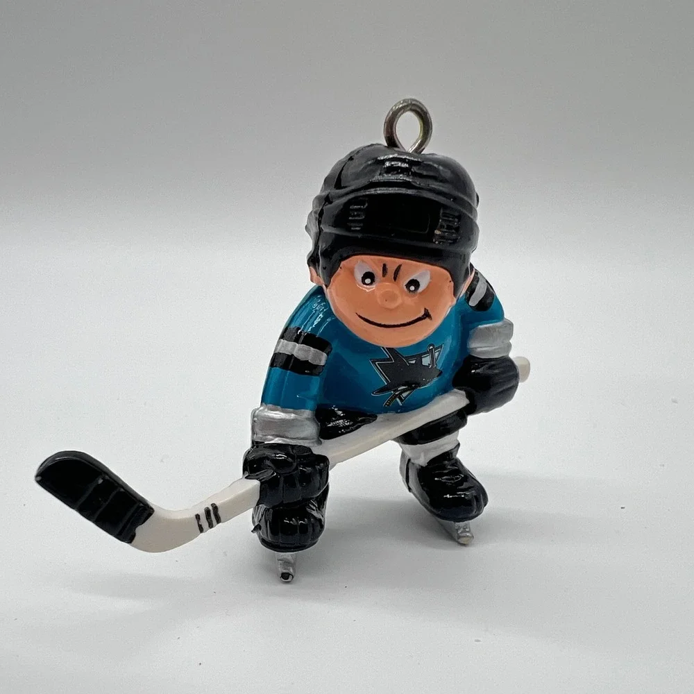Vintage 1996 San Jose Sharks Lil Sports Brat NHL Hockey Christmas Ornament Teal